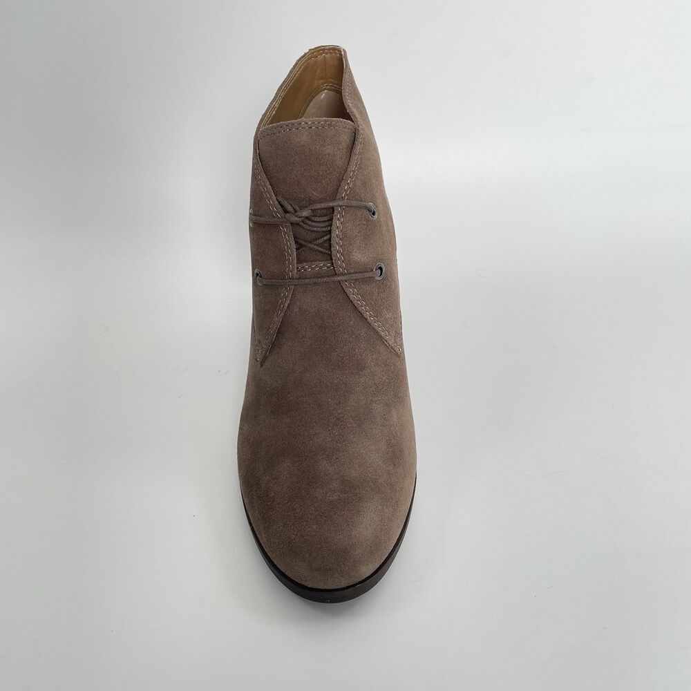 Lucky Brand Shiijo Ankle Wedge Bootie Womens Oiled Suede Taupe Size 11M New - Picture 4 of 11